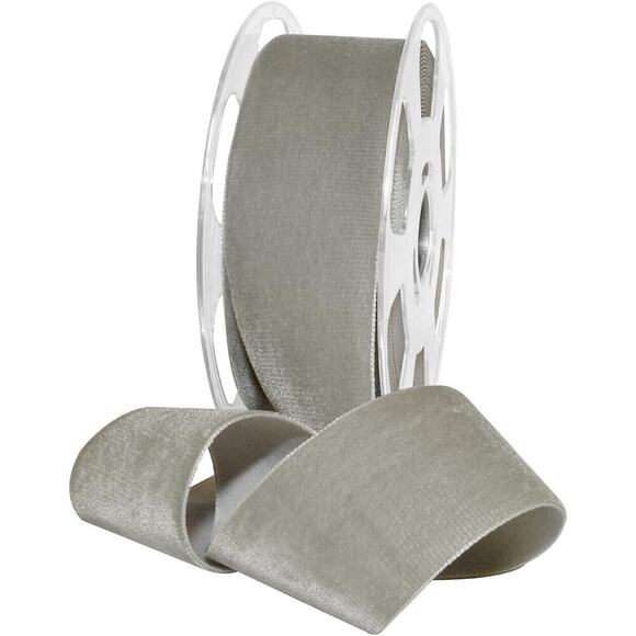 Nylvalour Velvet Ribbon Nylon 2 inches by 11 Yards Grey Swiss Elegance Wedding - Picture 1 of 7